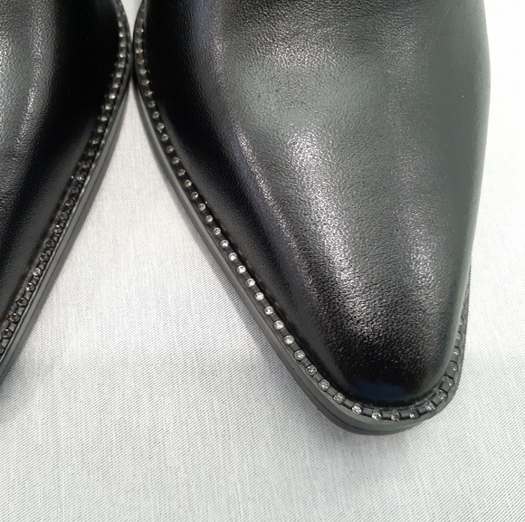 NWOT BOX Kimi Black Studded Leather Booties by Steve Madden 5M - Picture 4 of 8